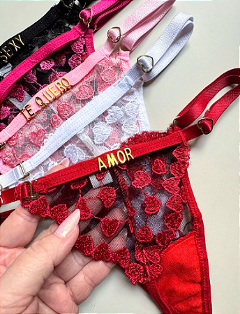 CALCINHA CORAÇÃO PARA PERSONALIZAR (TAMANHO: U) - *LETRAS VENDIDAS SEPARADAMENTE*