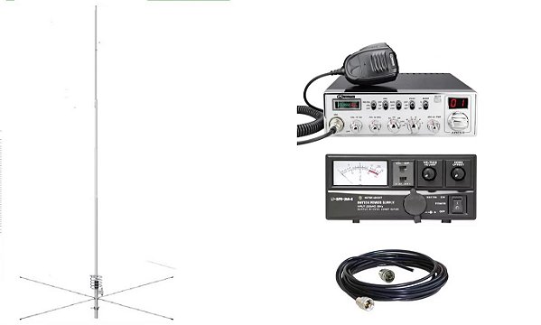 RADIO PX VOYAGER ARES 2 + ANTENA 5/8 ESTEELBRAS APO163+ FONTE 30 AMPERES + 21 METROS DE CABO