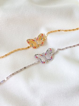 Pulseira Borboleta Colors Gold