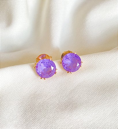 Brinco Sofia Ametista Gold