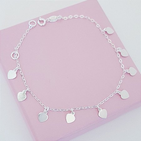 Pulseira Corações Prata 925