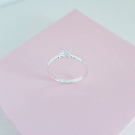 Anel Solitário Zirconia 5mm