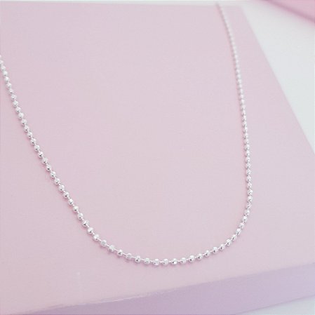 Colar Bolinhas Diamantadas Prata 925