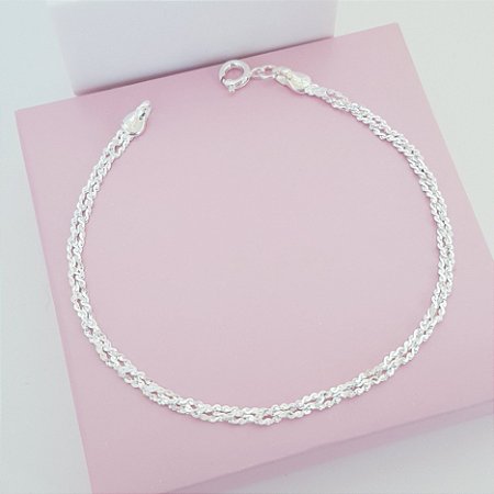Pulseira Cabelo de Anjo Diamantada Prata 925