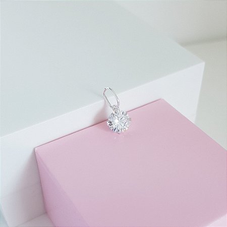Pingente Ponto de Luz Zirconia 6mm Prata 925