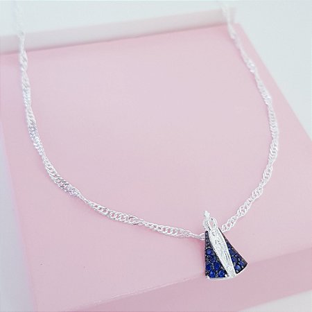 Colar com Pingente Nossa Senhora Prata 925
