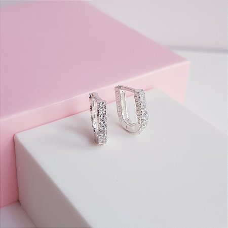 Argola Clique Oval Prata 925