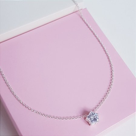 Colar Zirconia Estrela Prata 925