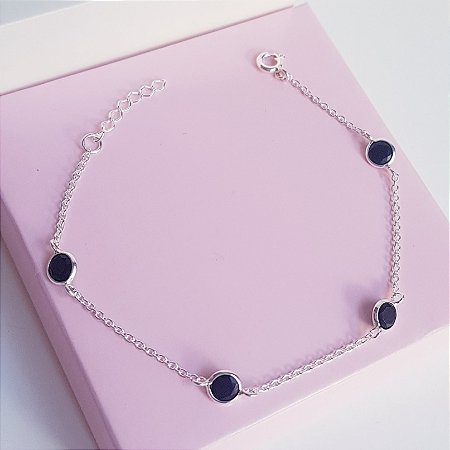 Pulseira Elos Zirconias Prata 925