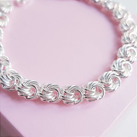 Pulseira Elos Entrelaçados Prata 925