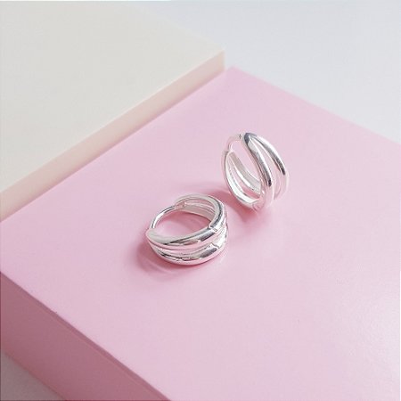 Argola Clique 2 Fios Prata 925