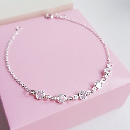 Pulseira Elos com Zirconias Prata 925