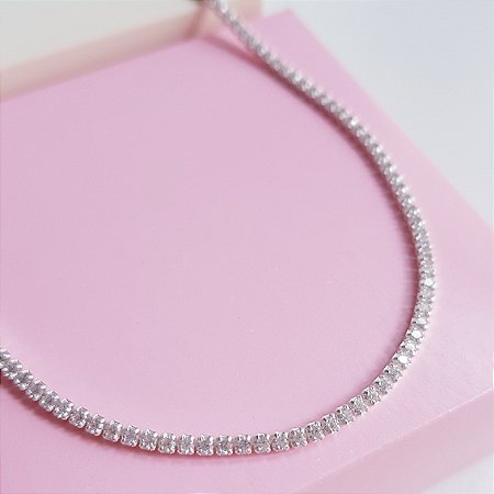 Colar Riviera Zirconias Prata 925