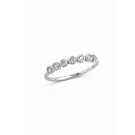 Anel Aparador Zirconias Redondas Slim Prata 925