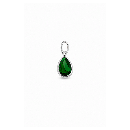 Pingente Zircônia Gota Verde Esmeralda Prata 925