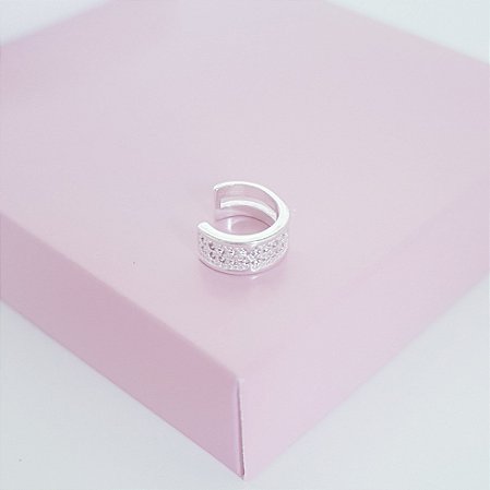 Piercing Fake Cravejado de Micro Zirconias Prata 925
