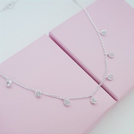 Choker Zirconias Prata 925