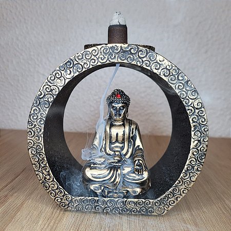 Incensário Cascata Buda Meditando Iluminado