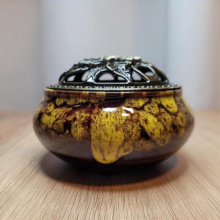 Incensário de Porcelana Amarelo