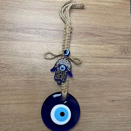Amuleto Olho Grego com Mão de Hamsá