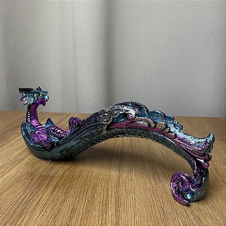 Incensário Dragão Azul Turquesa