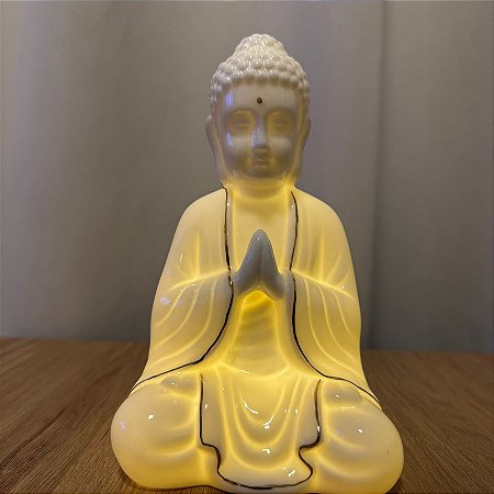 Buda de Porcelana com Luminária