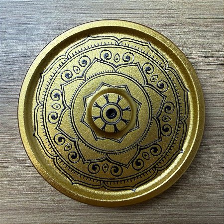 Incensário Mandala Dourado