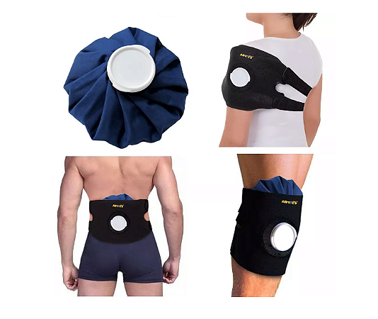 Cinta Para Bolsa De Gelo Universal em Neoprene Preto - Artipé