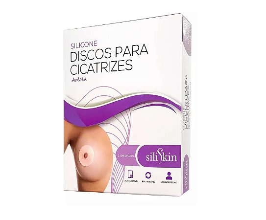Disco de silicone para cicatriz de mamoplastia aréola 5,5x2cm (2unidades) - SiliSkin
