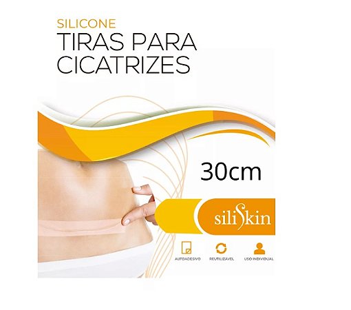 Fita de silicone para cicatriz hipertrófica e queloides 30x2cm (1un) - SiliSkin