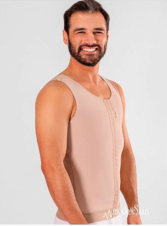Modelador Masculino Colete para Ginecomastia de Emana Regata Longo - Modelle Skin