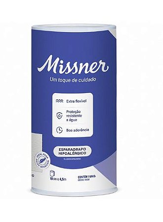 Esparadrapo Hipoalérgico Branco 10cmX4,5m - Missner