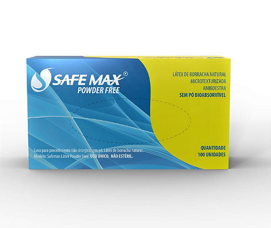 Luva para Procedimentos de látex sem pó Safemax - Supermax
