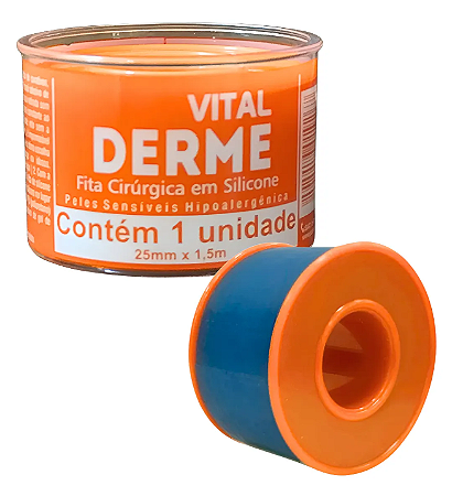 Fita Cirúrgica em Silicone para Cicatriz 25mmX1,5m - Vital Derm