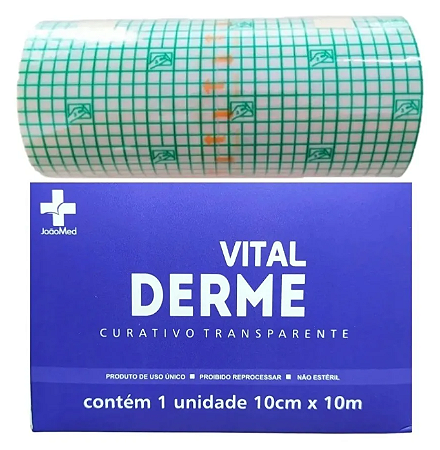 Curativo Filme Transparente em Rolo 10cmX10m - Vital Derm