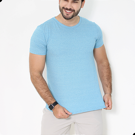 Camisa Masculina Gola Careca Básica Casual Macia