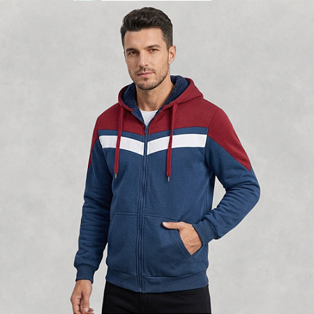 Moletom Masculino Zíper E Capuz Casaco De Frio Confortável