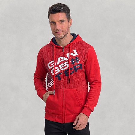 Casaco Moletom Gangster Masculino Zíper E Capuz Confortável