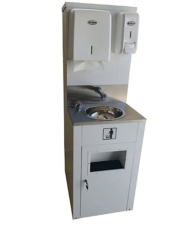 LCA20 - Lavatório autônomo móvel ,pia portátil  para mãos , com saboneteira, dispenser alcool gel, toalheiro e lixeira
