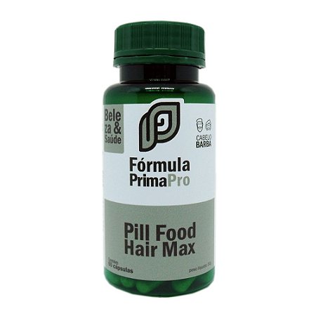 Pill Food Hair Max Complexo Vitamínico para Pele, Cabelos e Unhas 60 cápsulas