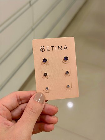 Trio Zircônias Redondas Ametista 5mm 4mm 3mm