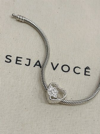 Berloque Separador Coração com Patinha Pet