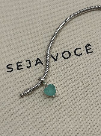 Berloque Coração Turmalina Fusion