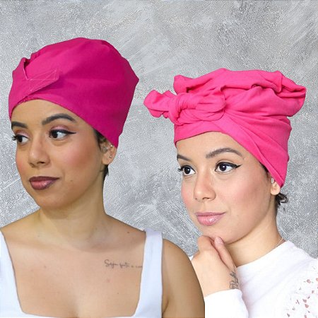 KIT 1 TOUCA CARACOL PINK + 1  TOUCA PLOPPING ROSA PINK
