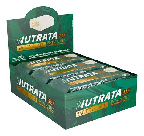Barra De Proteína 12 De 40g Bacio Di Latte Pistache Nutrata