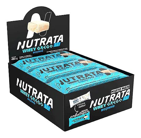 Whey Grego Bar 12un De 40g Beijinho De Coco Nutrata