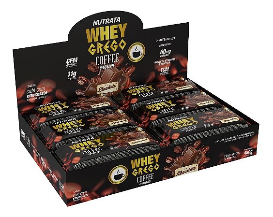 Whey Grego Bar 12un De 40g Coffee Cream Chocolate Nutrata