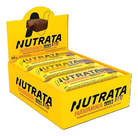 Whey Grego Bar 12un De 40g Dulce De Leche Havanna E Brownie De Chocolate Nutrata