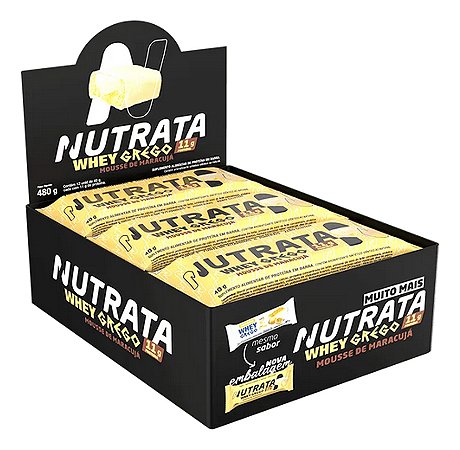 Whey Grego Bar 12un De 40g Mousse De Maracujá Nutrata