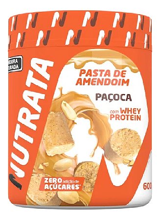 Pasta  Amendo Whey 600g Paçoca Nutrata